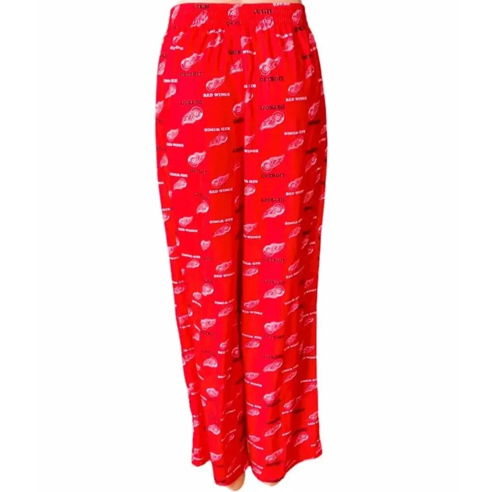 DETROIT RED WINGS Hockey Official NHL Red & White Lounge Pajama Pants ~ LARGE